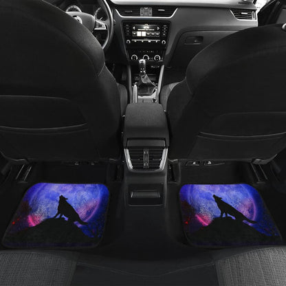 Pretty Galaxy Wolf Howling Universe Print Car Floor Mats