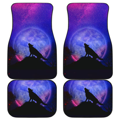 Pretty Galaxy Wolf Howling Universe Print Car Floor Mats