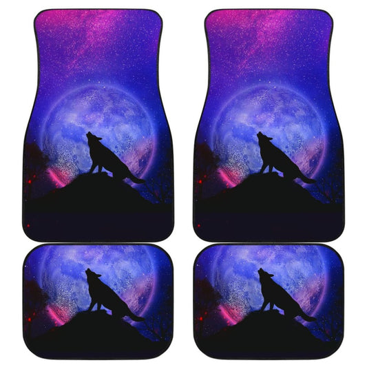 Pretty Galaxy Wolf Howling Universe Print Car Floor Mats