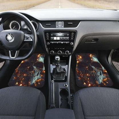 Set Of Pcs Flaming Skull Car Mats