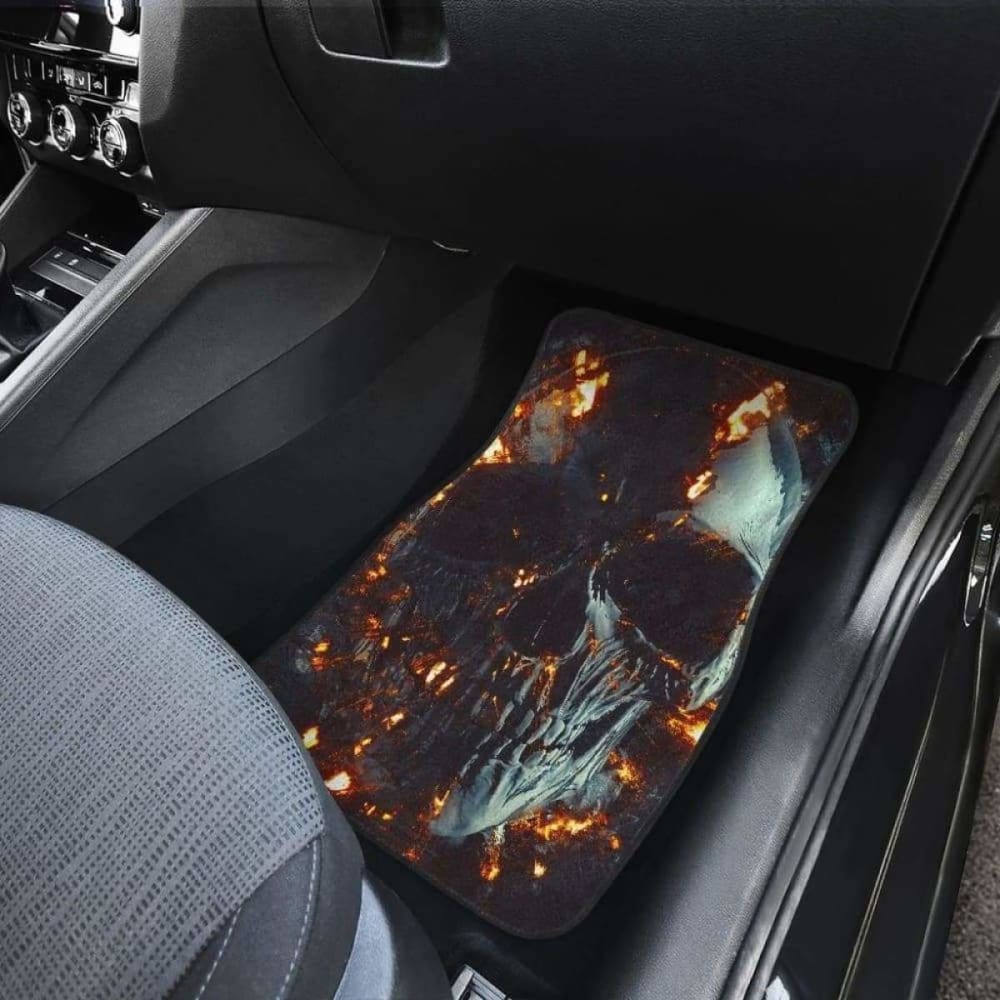 Set Of Pcs Flaming Skull Car Mats