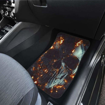Set Of Pcs Flaming Skull Car Mats
