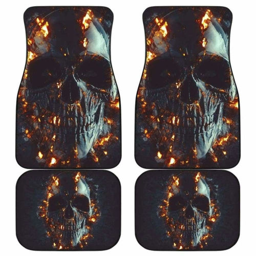 Set Of Pcs Flaming Skull Car Mats