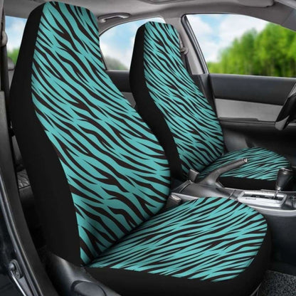 Turquoise Teal Zebra Stripe Animal Print Car Seat Covers