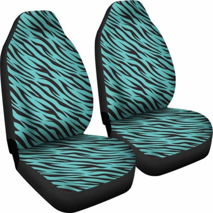 Turquoise Teal Zebra Stripe Animal Print Car Seat Covers