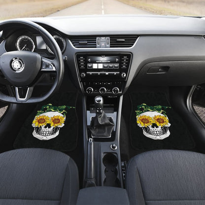 Sunflower Skull Camouflage Bandana Car Floor Mats