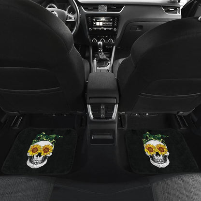 Sunflower Skull Camouflage Bandana Car Floor Mats