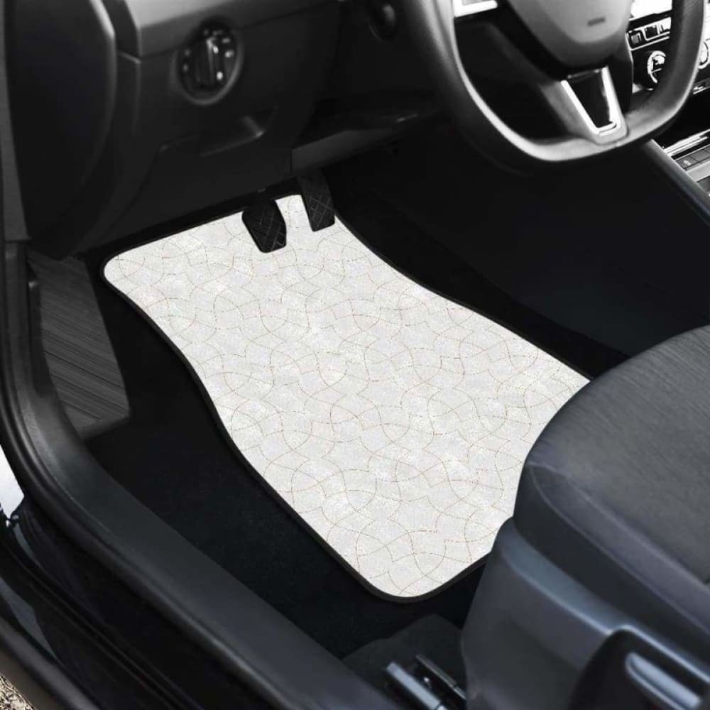 Arabic White Pattern Front And Back Car Mats