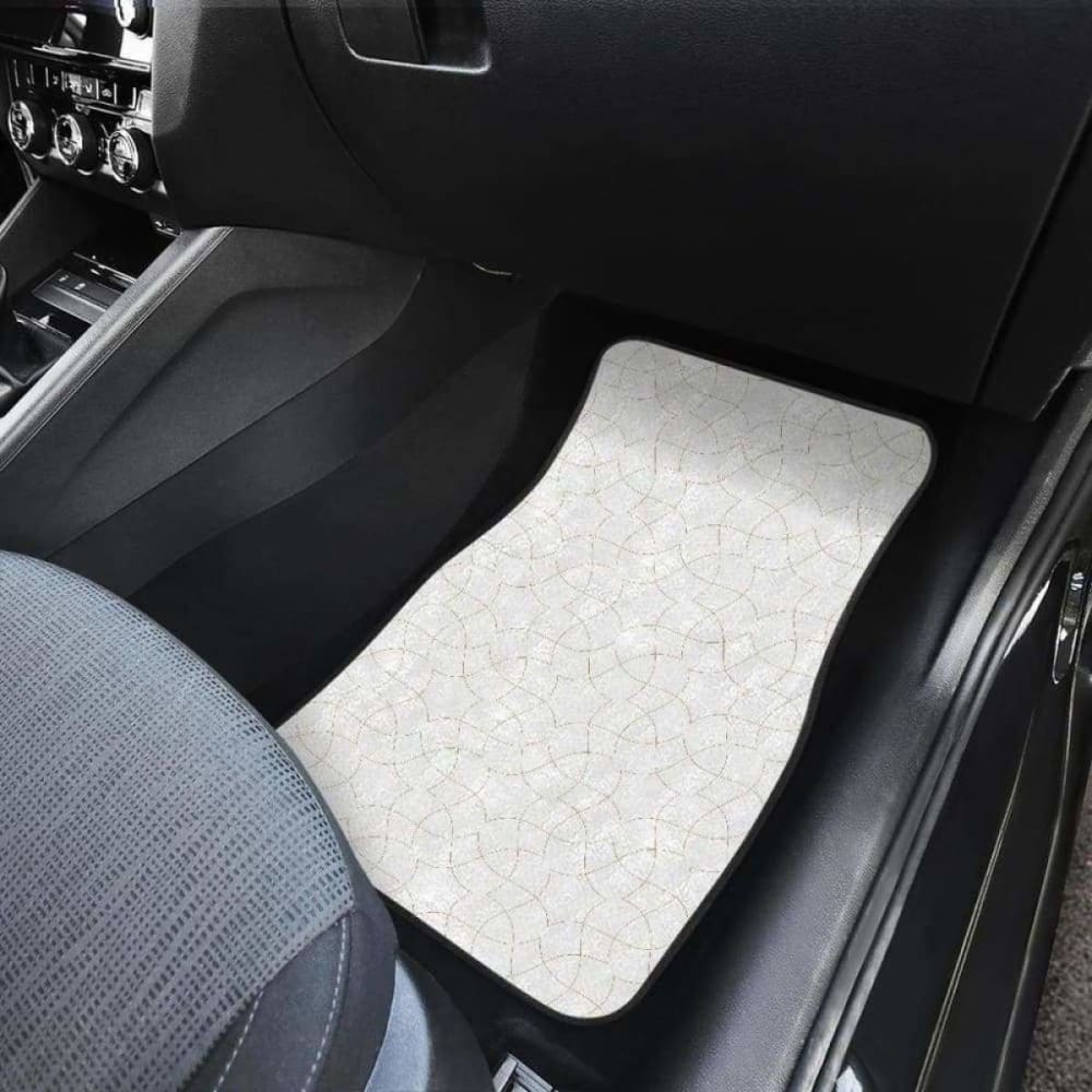 Arabic White Pattern Front And Back Car Mats