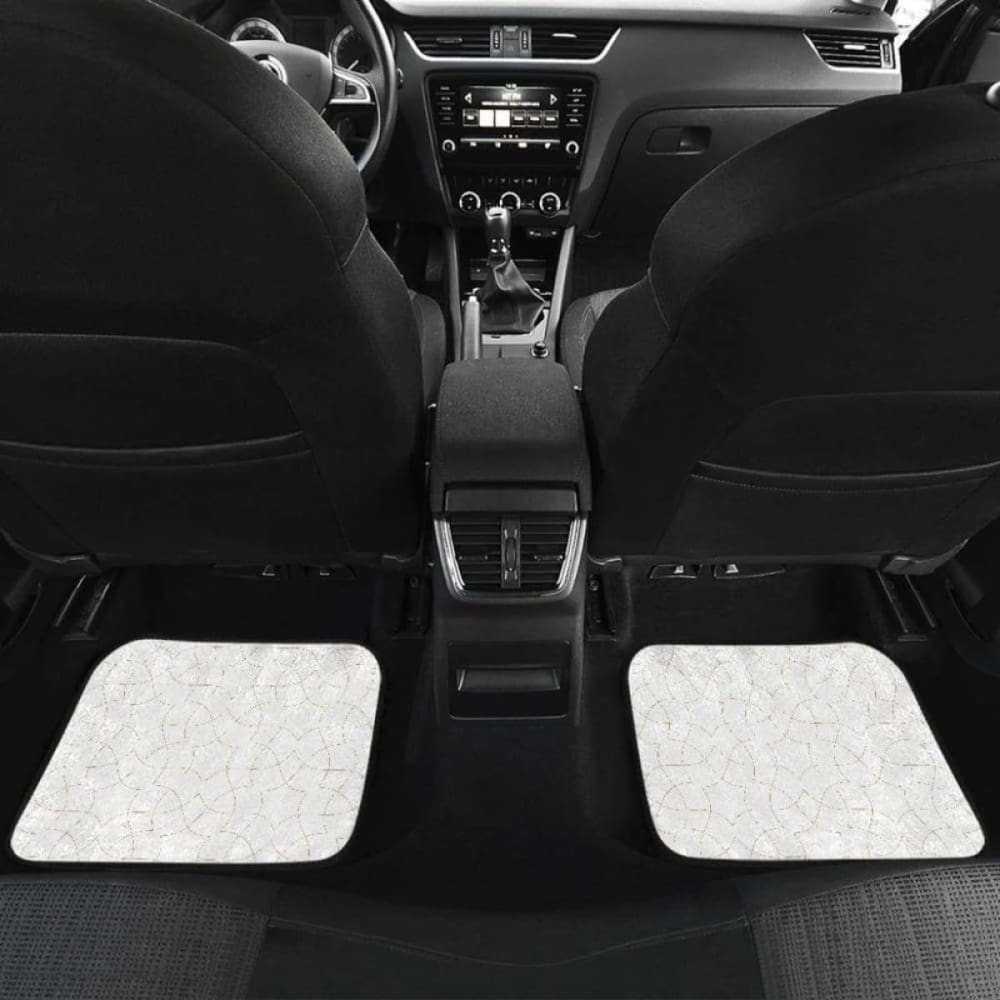 Arabic White Pattern Front And Back Car Mats