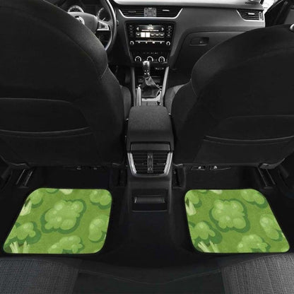 Broccoli Pattern Green Background Front And Back Car Mats