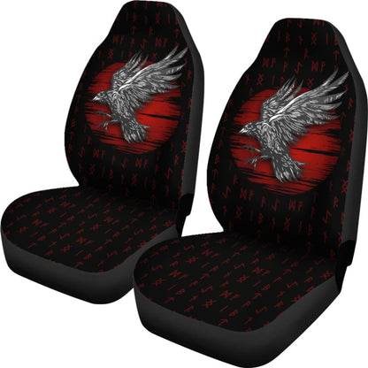 Viking Raven Red Rune Car Seat Covers