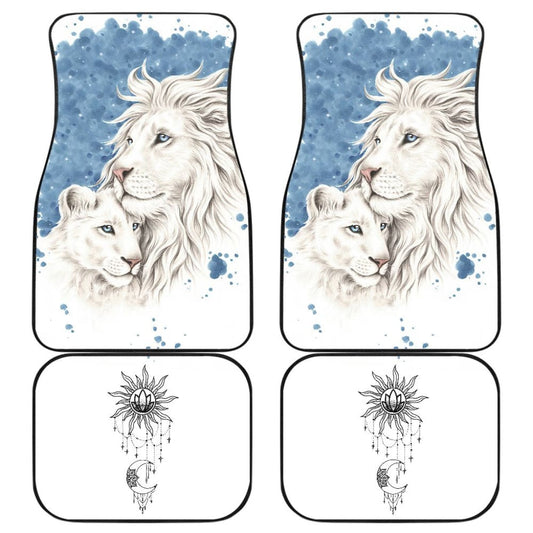 Sun And Moon Lion Car Floor Mats Meaningful Gifts Idea Custom Car Accessories