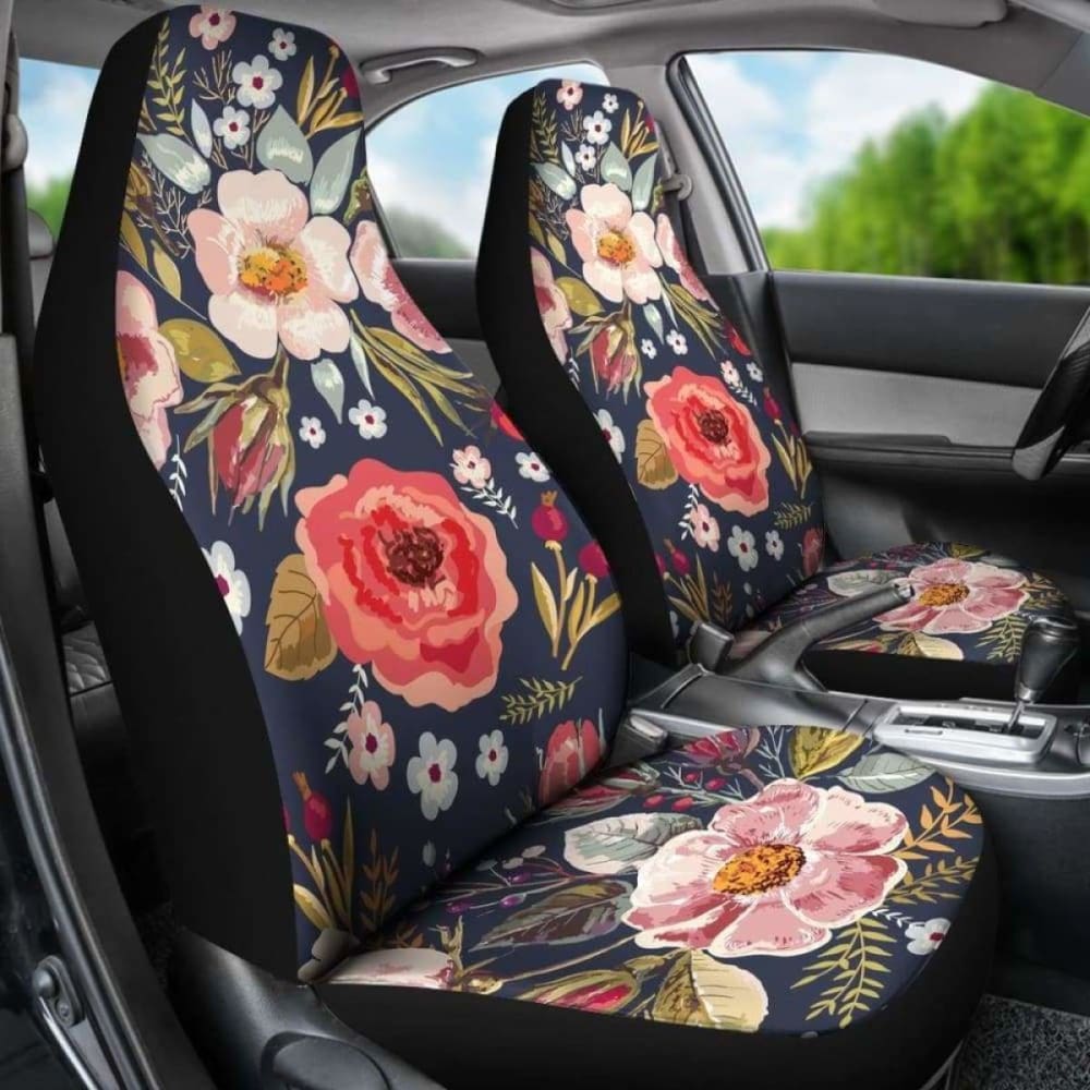 Floral Car Seat Covers Vintage Flowers