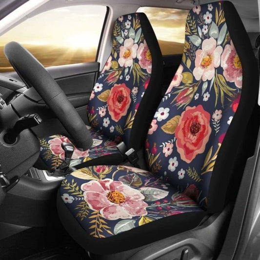 Floral Car Seat Covers Vintage Flowers