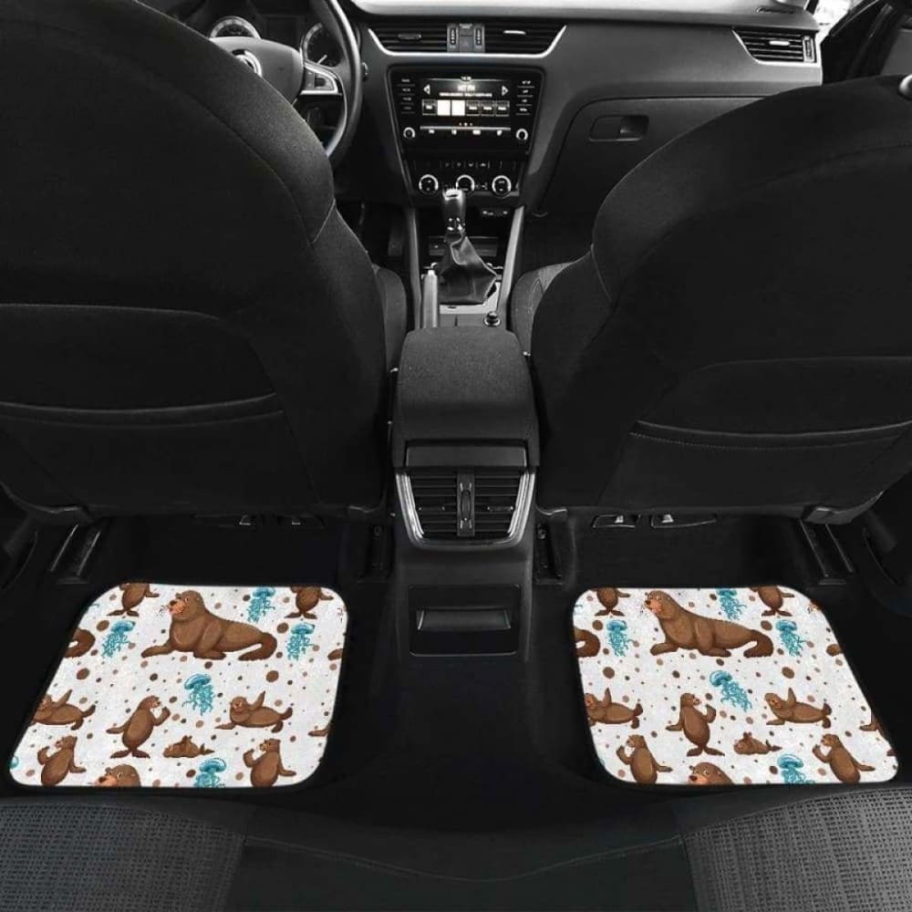 Sea Lion Seals Jellyfish Pattern Front And Back Car Mats