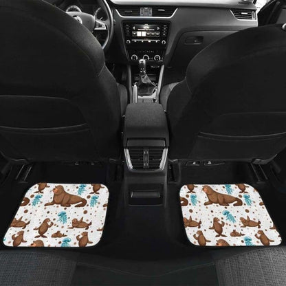 Sea Lion Seals Jellyfish Pattern Front And Back Car Mats