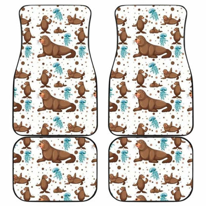 Sea Lion Seals Jellyfish Pattern Front And Back Car Mats