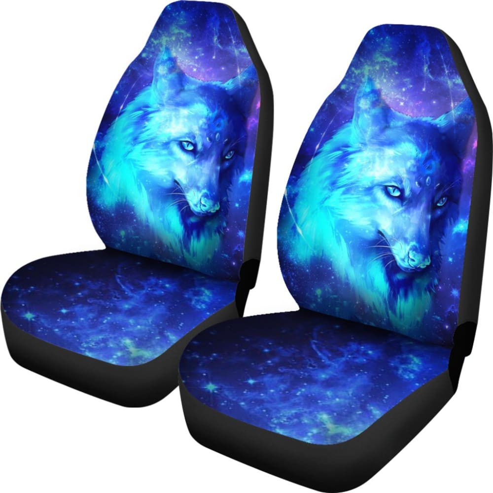 Mystic Galaxy Wolf Print Car Seat Covers