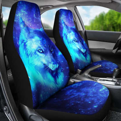Mystic Galaxy Wolf Print Car Seat Covers