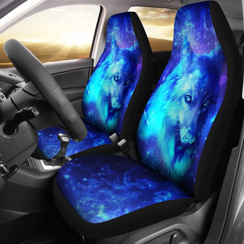 Mystic Galaxy Wolf Print Car Seat Covers