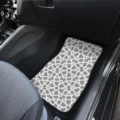 Arabic Gray Pattern Front And Back Car Mats