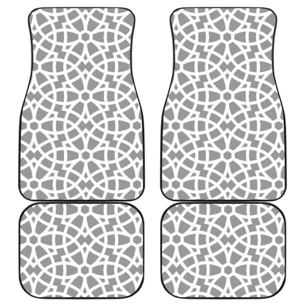 Arabic Gray Pattern Front And Back Car Mats