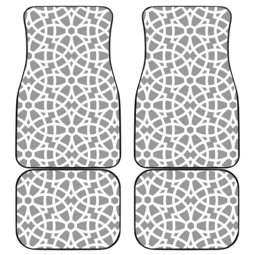 Arabic Gray Pattern Front And Back Car Mats