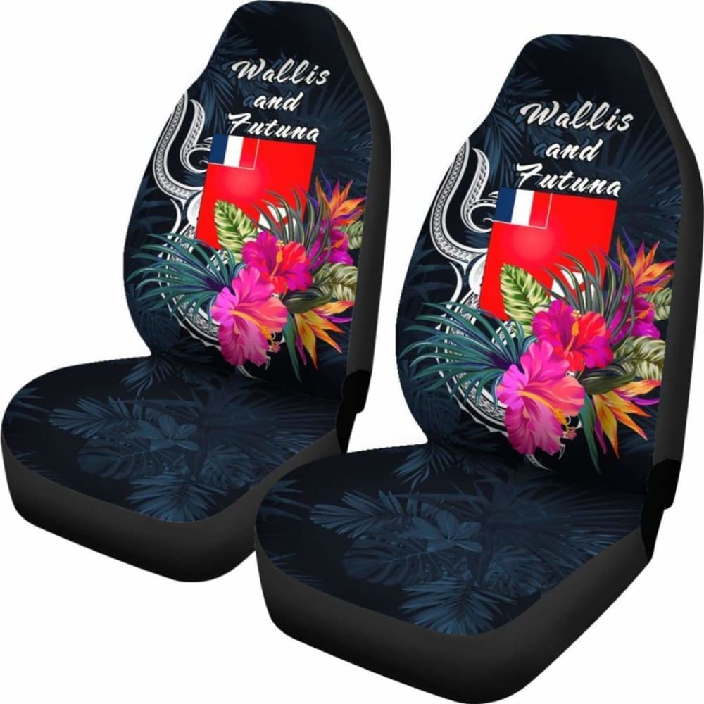 Wallis And Futuna Polynesian Car Seat Covers - Tropical Flower -