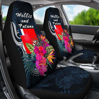 Wallis And Futuna Polynesian Car Seat Covers - Tropical Flower -