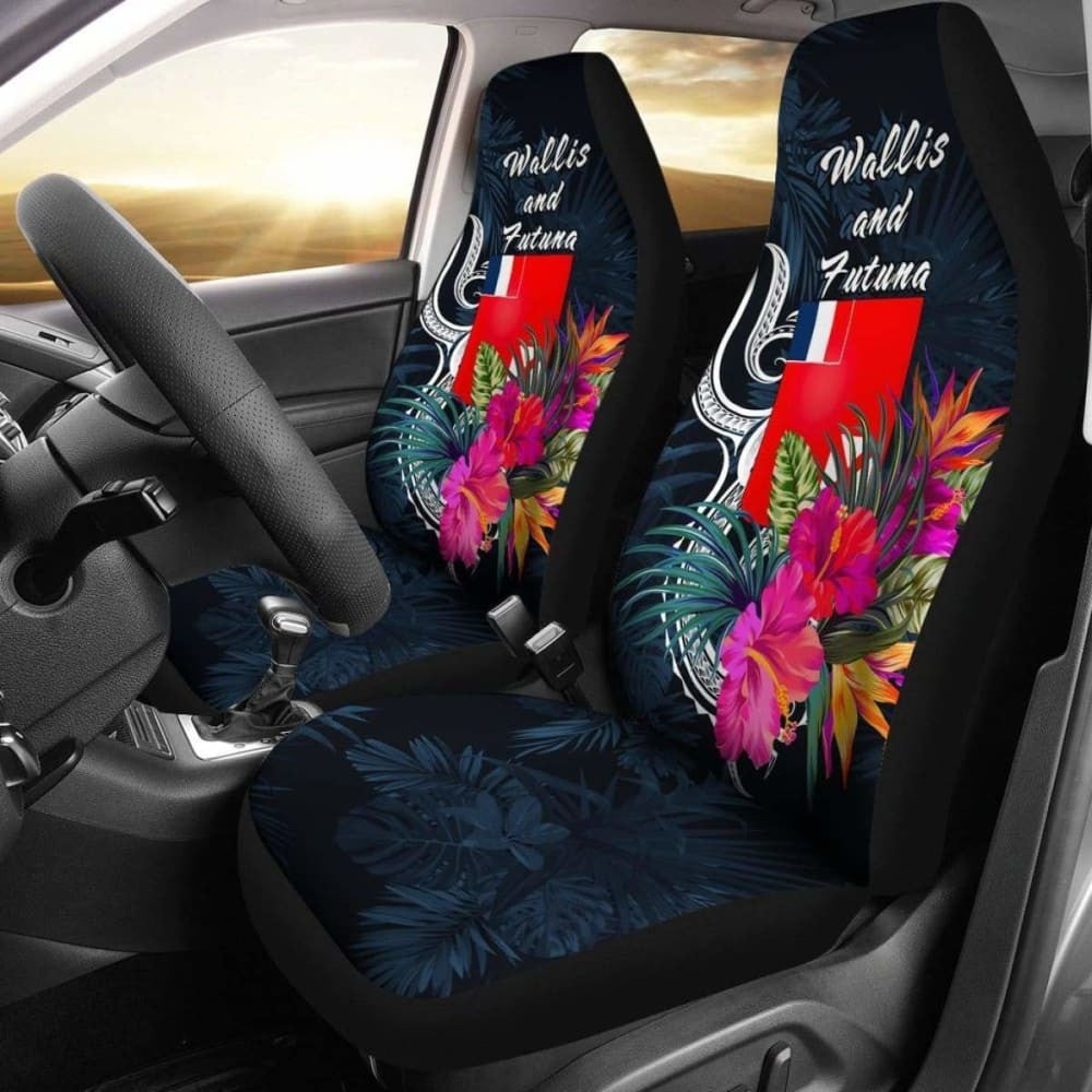 Wallis And Futuna Polynesian Car Seat Covers - Tropical Flower -