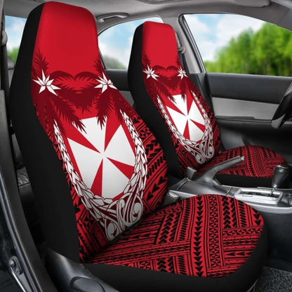 Wallis And Futuna Car Seat Covers - Wallis And Futuna Coat Of Arms Coconut Tree -