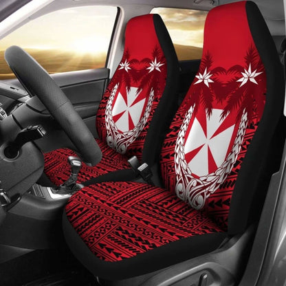 Wallis And Futuna Car Seat Covers - Wallis And Futuna Coat Of Arms Coconut Tree -
