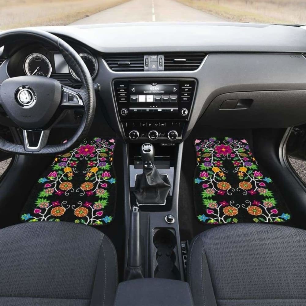 Floral Beadwork  Car Floor Mats