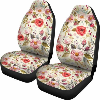 Vintage Floral Car Seat Covers Beige