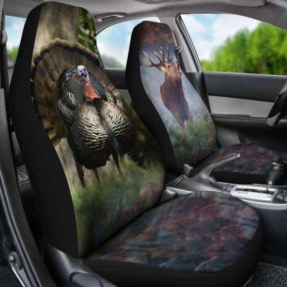 Turkey And Deer Car Seat Cover