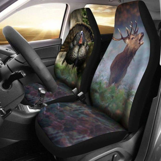 Turkey And Deer Car Seat Cover