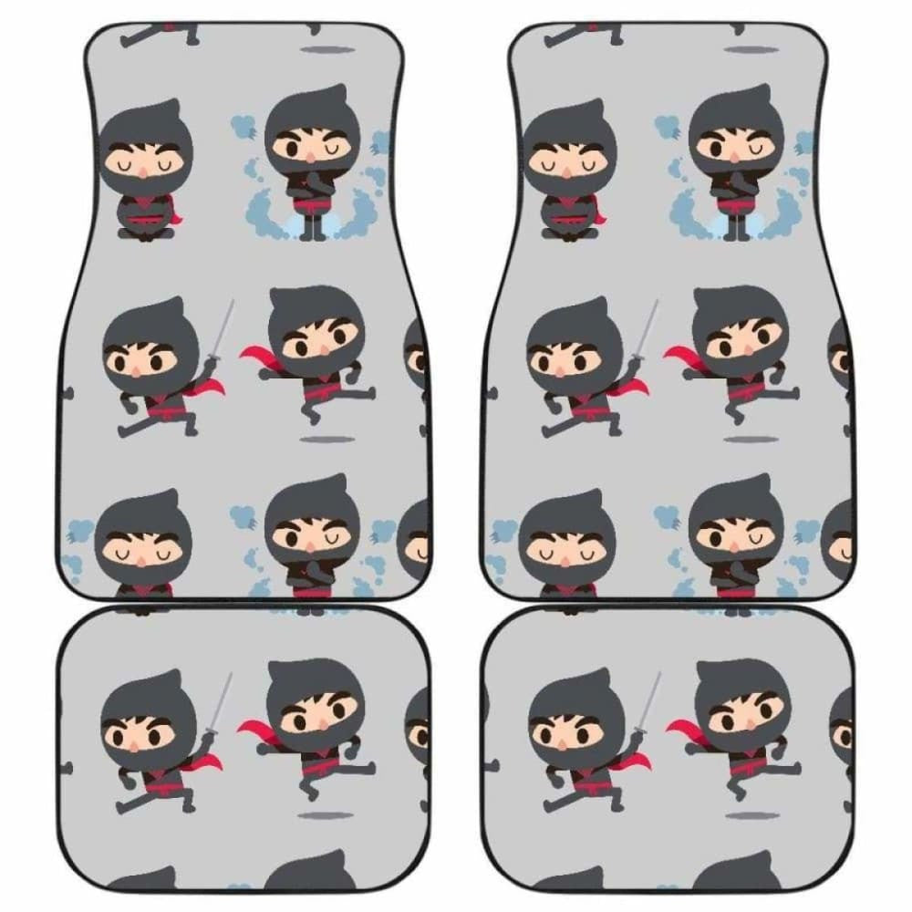 Cute Ninja Pattern Front And Back Car Mats