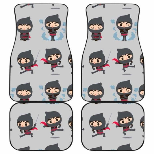 Cute Ninja Pattern Front And Back Car Mats