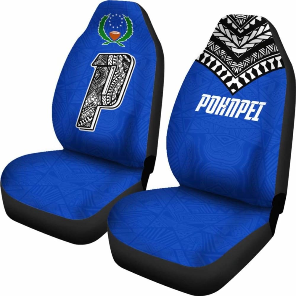Pohnpei Flag Car Seat Covers Micronesian Pattern