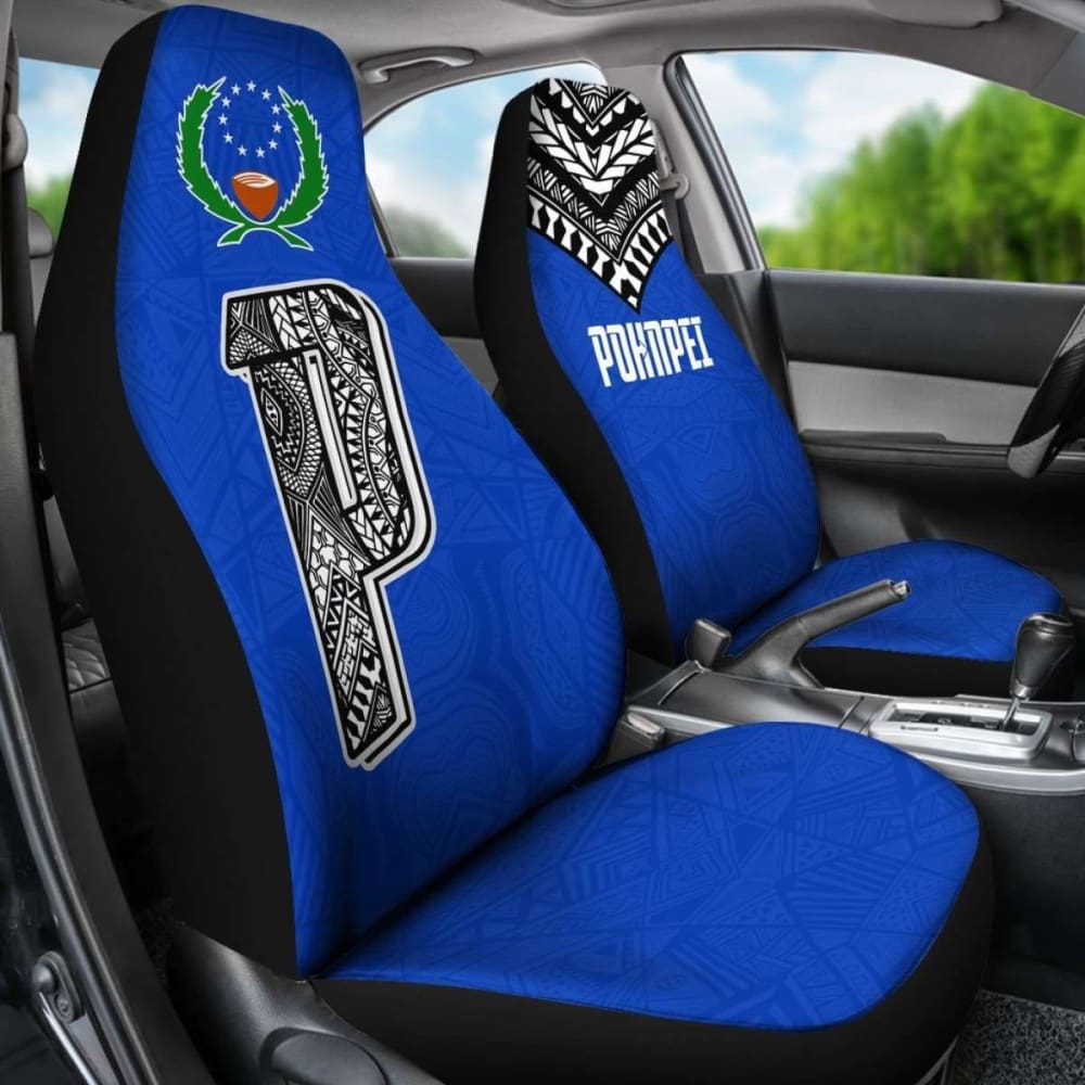 Pohnpei Flag Car Seat Covers Micronesian Pattern