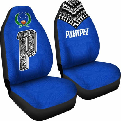 Pohnpei Flag Car Seat Covers Micronesian Pattern