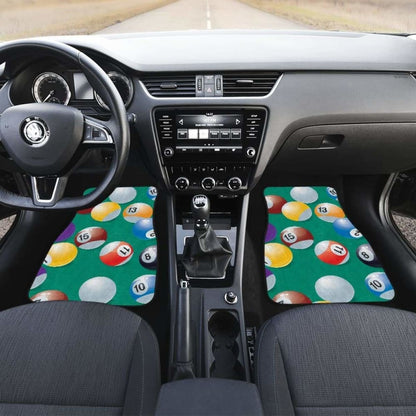 Billiard Ball Pattern Print Design  Front And Back Car Mats