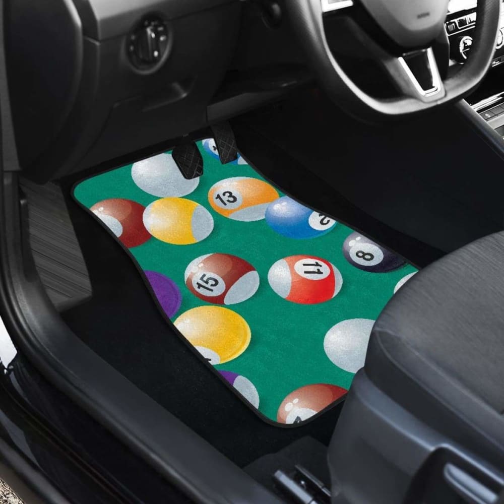 Billiard Ball Pattern Print Design  Front And Back Car Mats