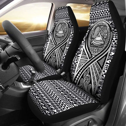 American Samoa Car Seat Cover - American Samoa Seal Polynesian Tattoo Black -