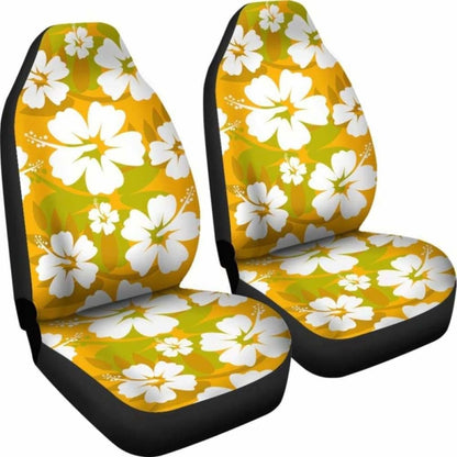 Orange Aloha Flowers Car Seat Covers