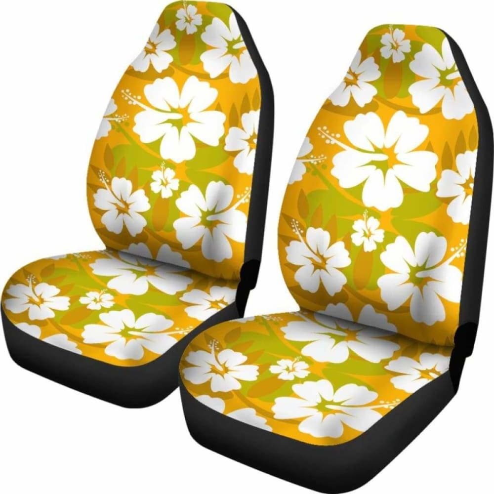 Orange Aloha Flowers Car Seat Covers