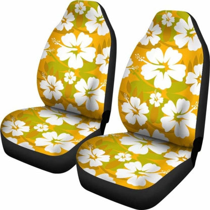 Orange Aloha Flowers Car Seat Covers