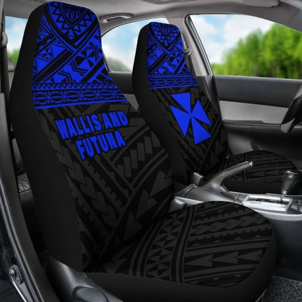 Wallis And Futuna Polynesian Car Seat Covers Blue -