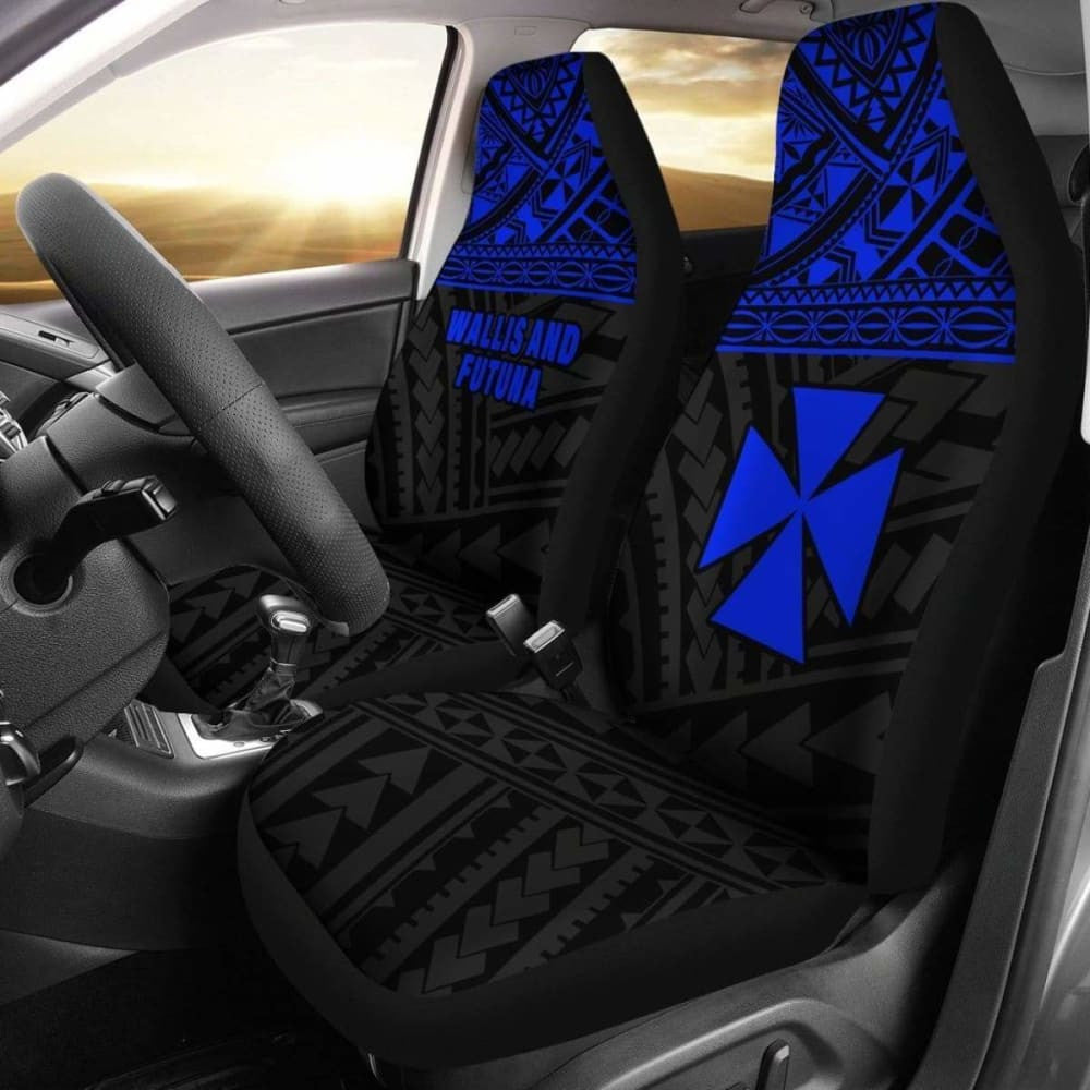 Wallis And Futuna Polynesian Car Seat Covers Blue -